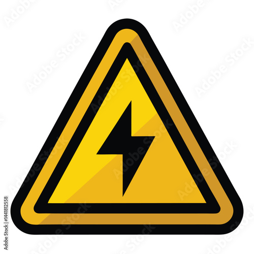 High Voltage Warning Sign Yellow Black Triangle
