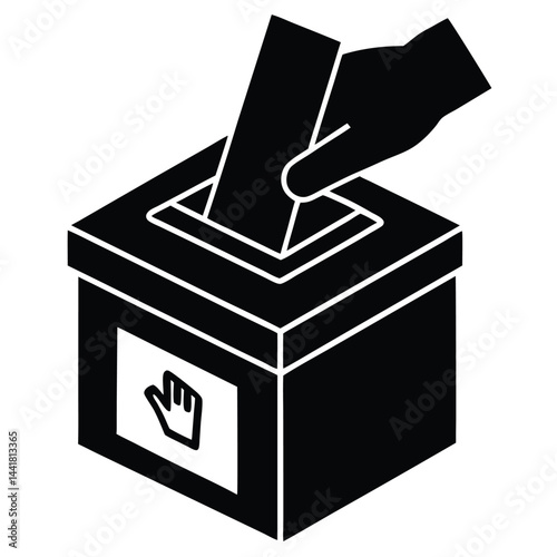 Hand Inserting Ballot into Election Ballot Box