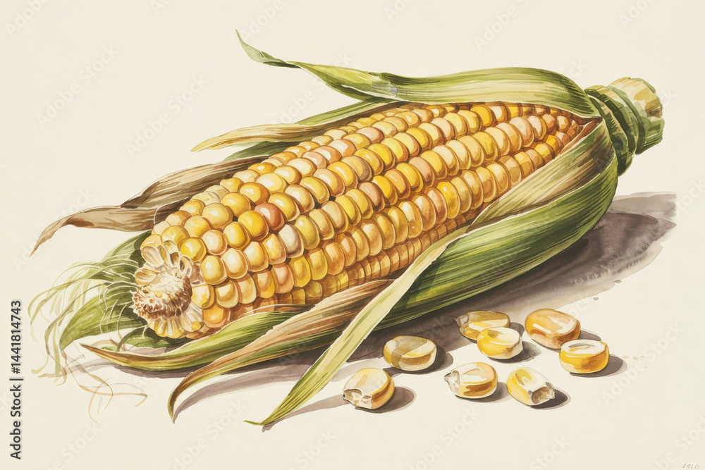 Realistic Corn on the Cob with Kernels