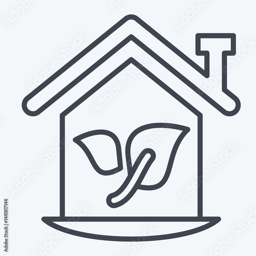Icon Eco House. related to House symbol. line style. design editable