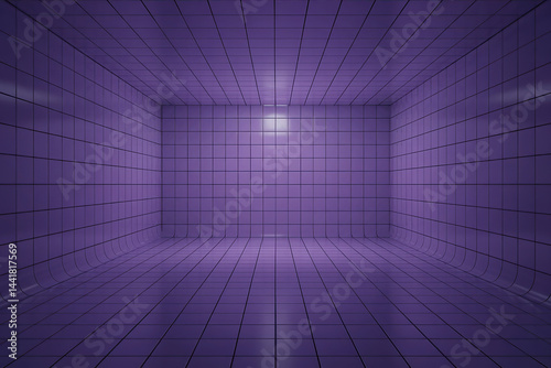 Obraz na płótnie Purple Grid Room with Reflection w salonie
