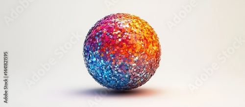 Colorful sphere, studio shot, white background, digital art, website design