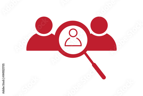 business job hiring recruitment icon vector headhunting search for candidate human resource with magnifier symbol illustration