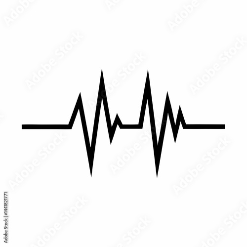 Heartbeat Pulse Silhouette Vector Illustration