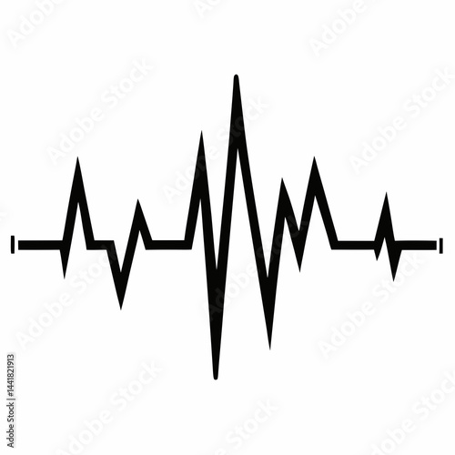 Heartbeat Pulse Silhouette Vector Illustration