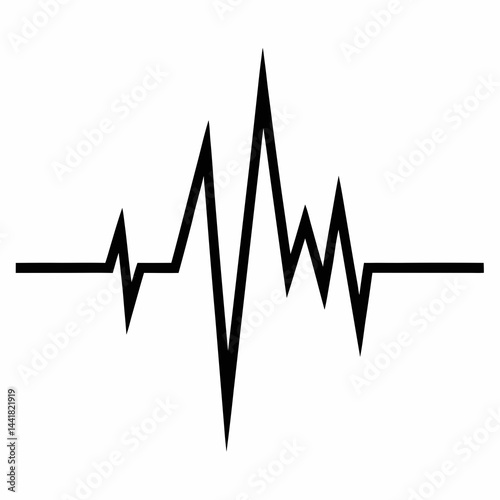 Heartbeat Pulse Silhouette Vector Illustration
