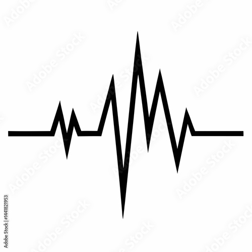 Heartbeat Pulse Silhouette Vector Illustration
