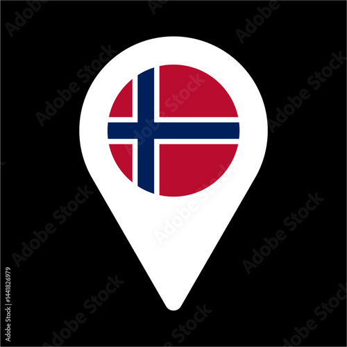 Norway country location vector isolated on transparent background