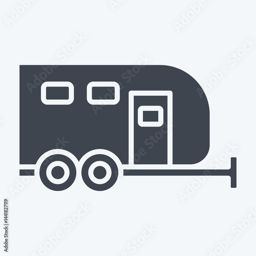 Icon Caravan. related to House symbol. glyph style. design editable