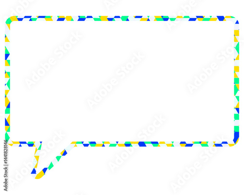 ステンドグラス風吹き出し　三角形模様　四角形