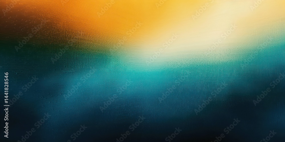 Fototapeta premium abstract blurred background with warm golden light blending into deep blue and teal shades creating a calm and serene atmosphere