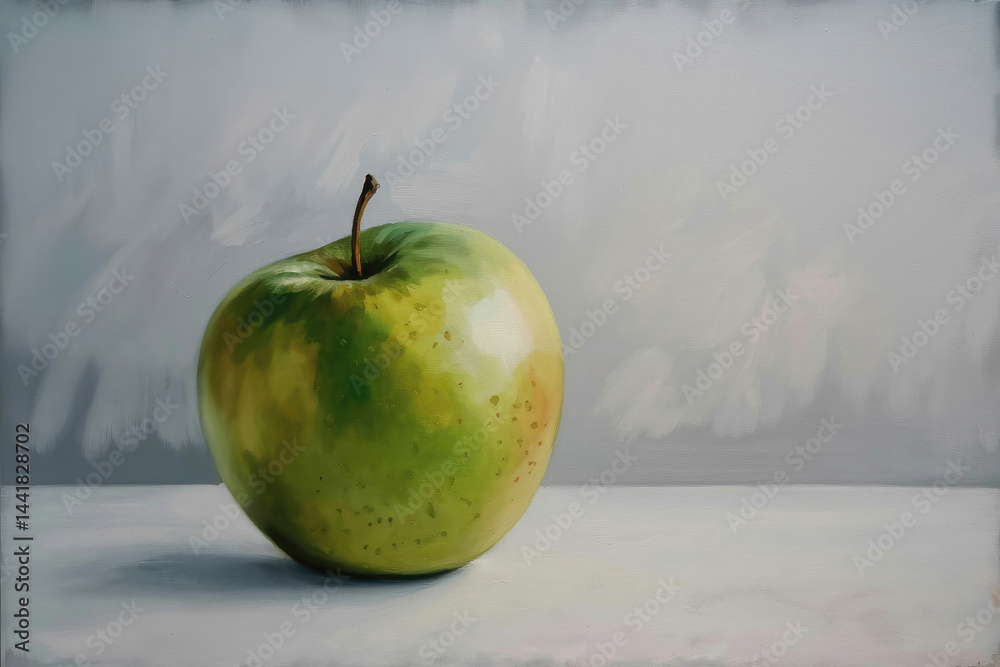 Realistic Green Apple Painting