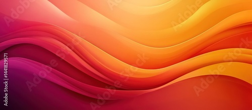 Abstract orange red waves digital art background