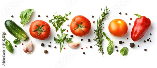 assortment of fresh vegetables and greens isolated