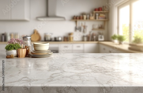 Wallpaper Mural Modern kitchen countertop with dishes and plants Torontodigital.ca