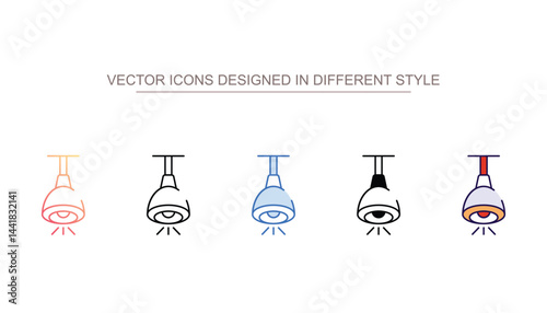 Ceiling Lights icon design with white background stock illustration