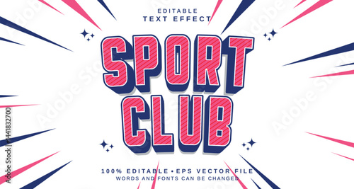 Editable text style effect - Sport Club text style theme.