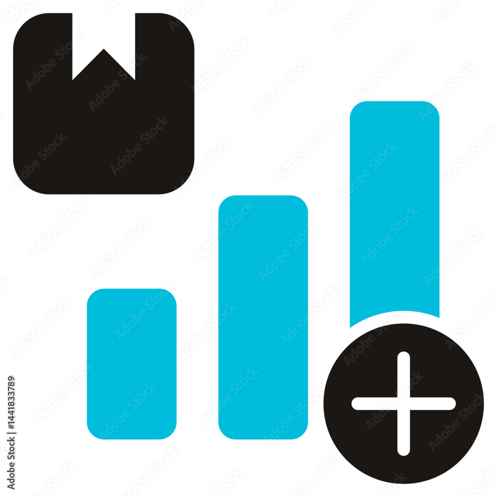 Fototapeta premium Upselling Glyph Blue Grey Icon
