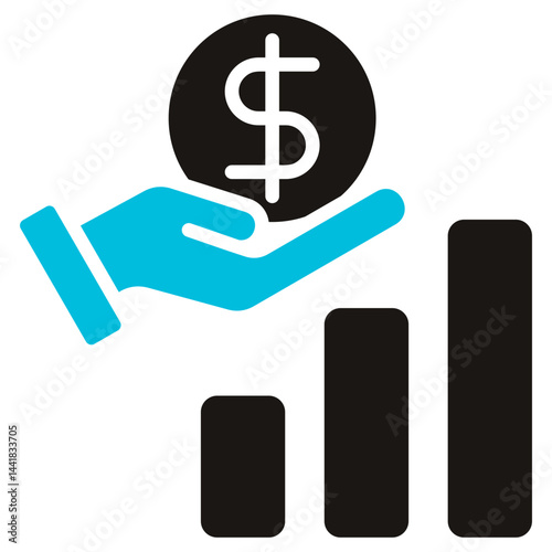 Incentive Glyph Blue Grey Icon