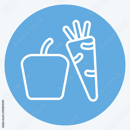Icon Vegetables. related to Fruits and Vegetables symbol. blue eyes style. editable