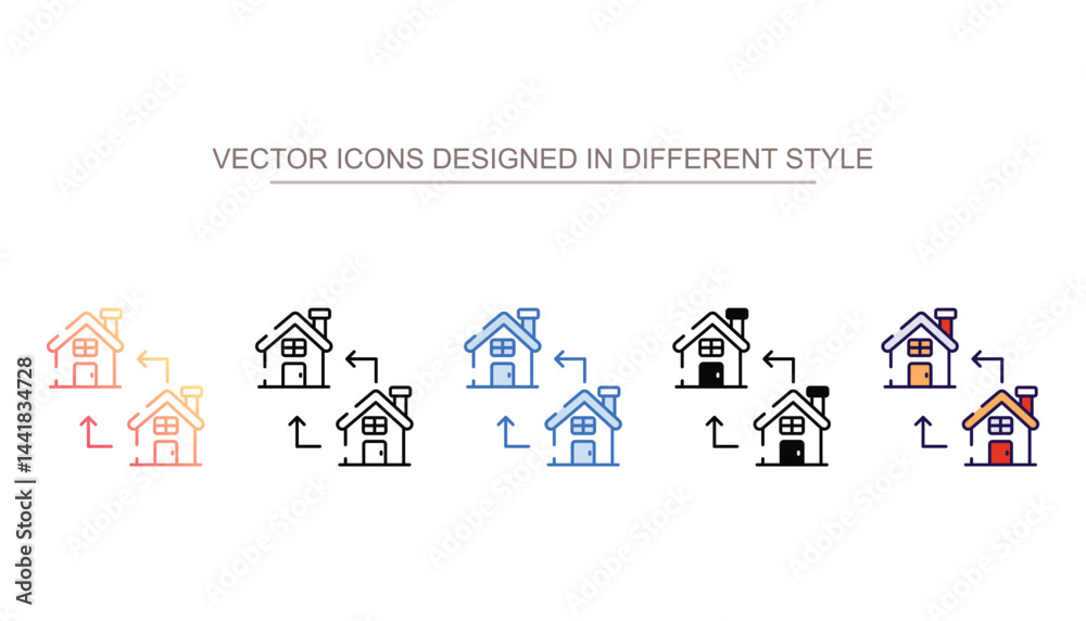 Home transfer icon design with white background stock illustration Home transfer icon design with white background stock illustration