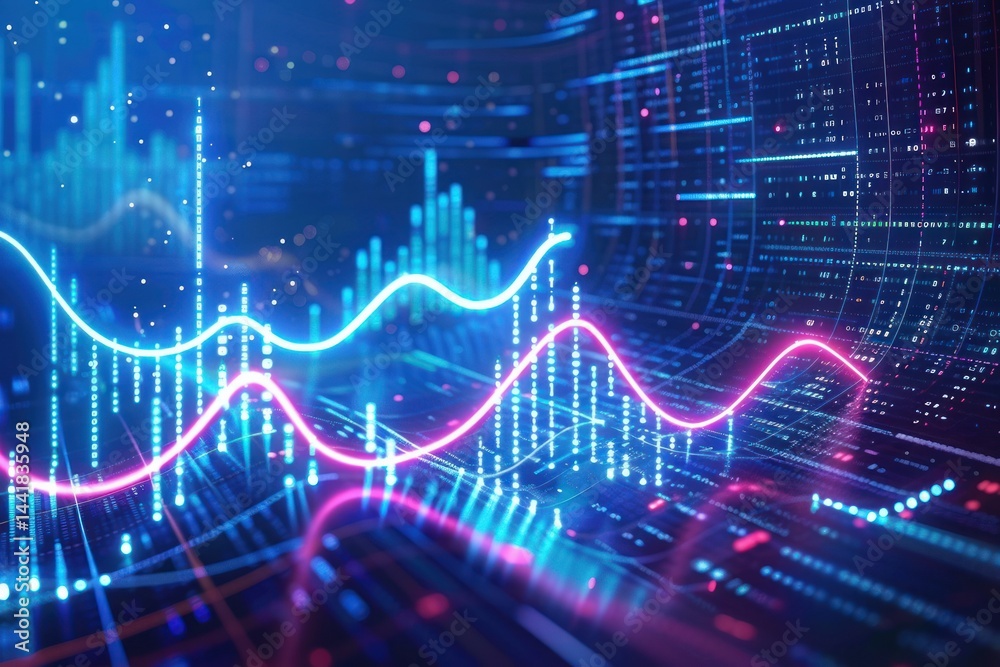 abstract digital technology background with colorful glowing data lines and grids in blue and pink hues conveying futuristic and dynamic atmosphere abstract digital technology background with colorful glowing data lines and grids in blue and pink hues conveying futuristic and dynamic atmosphere