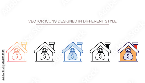 Home and Money icon design with white background stock illustration