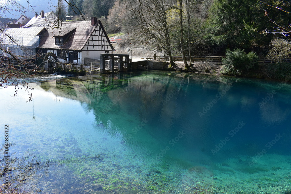 Fototapeta premium Blautopf – The Turquoise Spring of Blaubeuren, Germany
