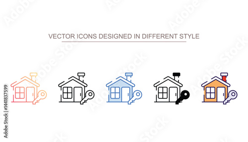 Home Key icon design with white background stock illustration