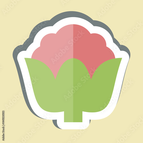 Sticker Cauli Flower. related to Fruits and Vegetables symbol. editable