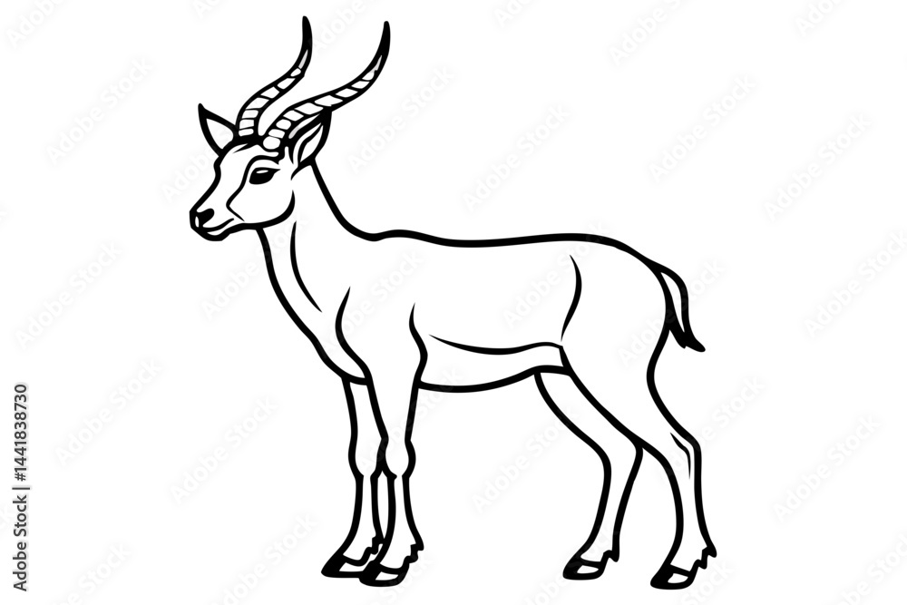 Elegant Markhor Line Art Elegant Markhor Line Art