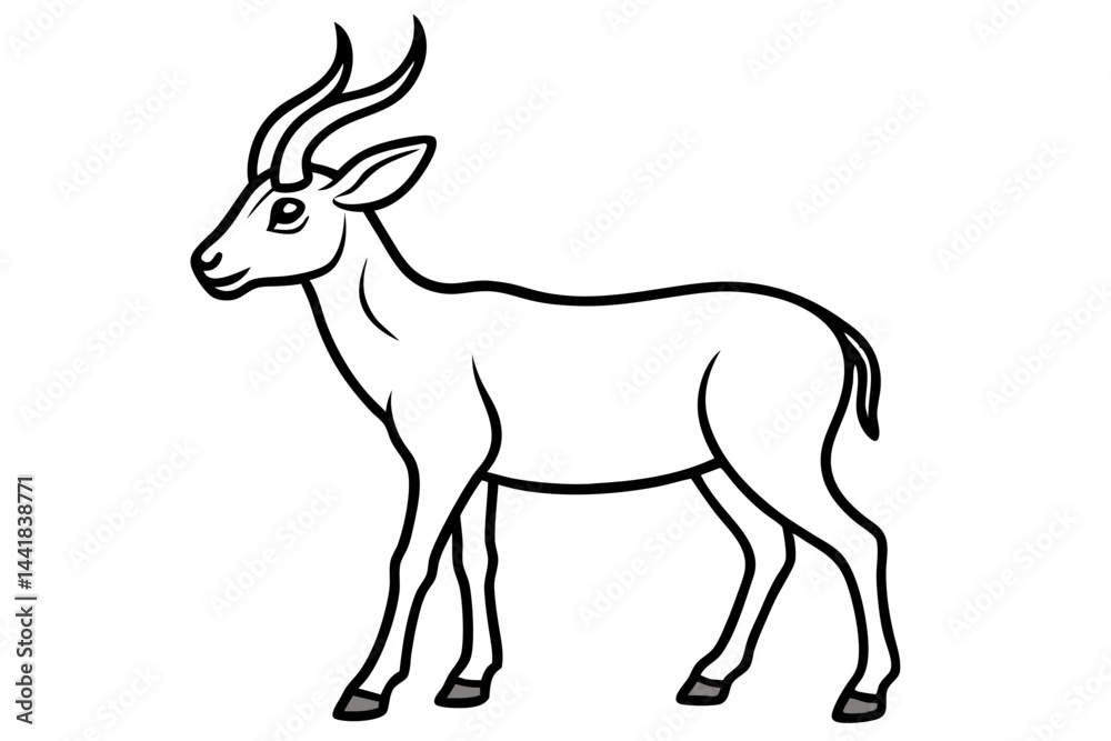 Obraz premium Elegant Markhor Line Art