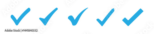 Blue check mark tick icon. Tick symbol. Accept okay symbol for improvement or checklist design. Vector Illustration eps 10