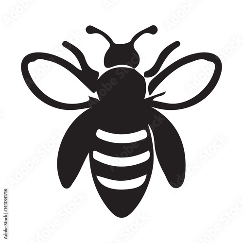 A Bee silhouette black vector flat icon illustration Eps 10
