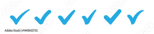 Blue check mark tick icon. Tick symbol. Accept okay symbol for improvement or checklist design. Vector Illustration eps 10
