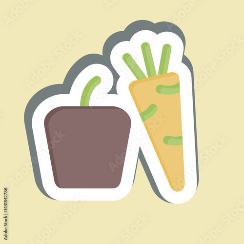 Sticker Vegetables. related to Fruits and Vegetables symbol. editable