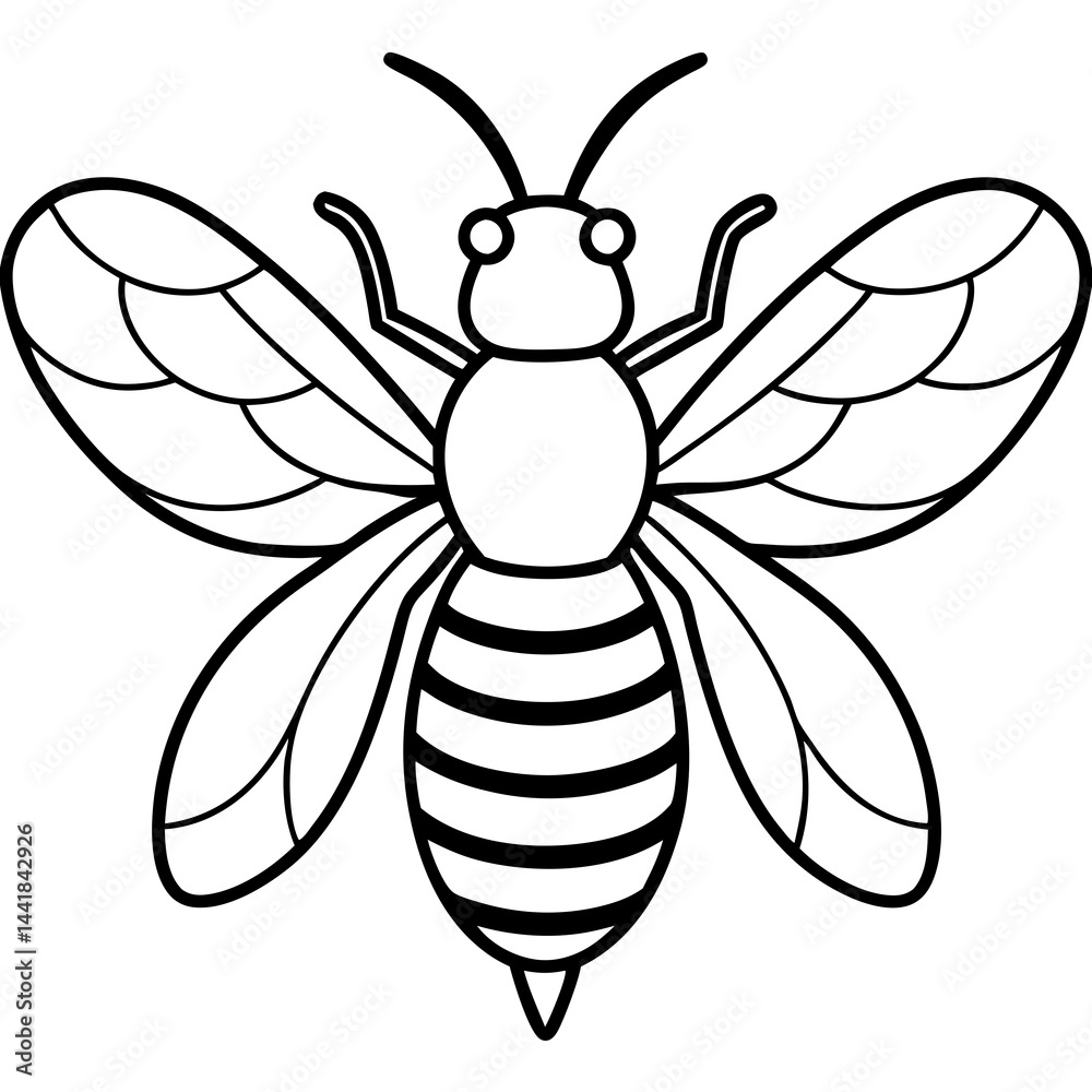 Simple Bee Sketch Vector Simple Bee Sketch Vector