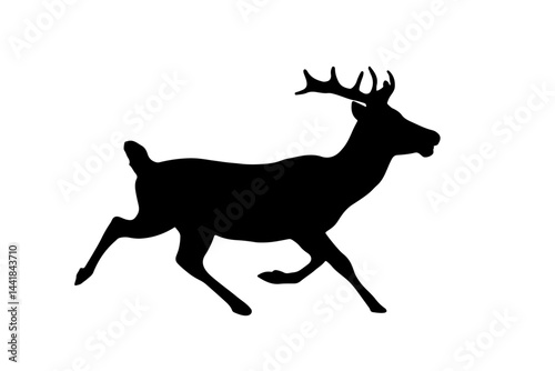 a deer running silhouette