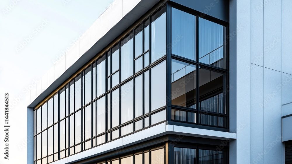 Obraz premium Modern office building exterior with large windows