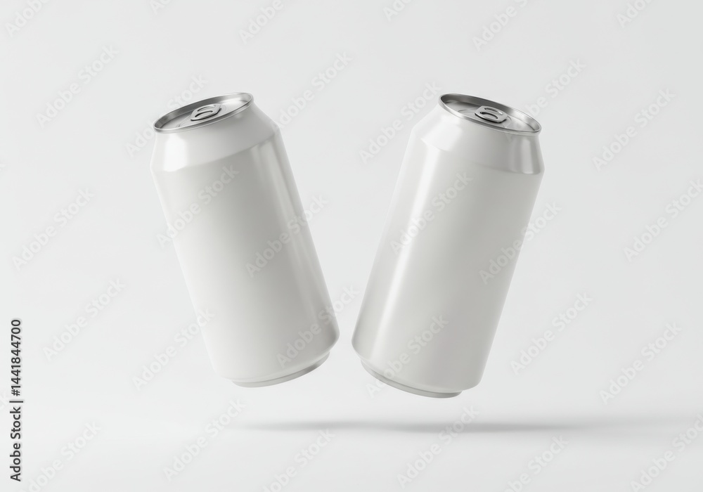 Two aluminum can mockup for beverage product presentation Two aluminum can mockup for beverage product presentation