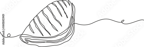Fruit Turnovers continuous one line drawing, apple turnover sweet food line icon vector. apple turnover sweet food sign. isolated contour symbol black vector illustration, Editable Stroke.