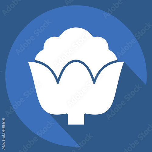 Icon Cauli Flower. related to Fruits and Vegetables symbol. long shadow style. editable