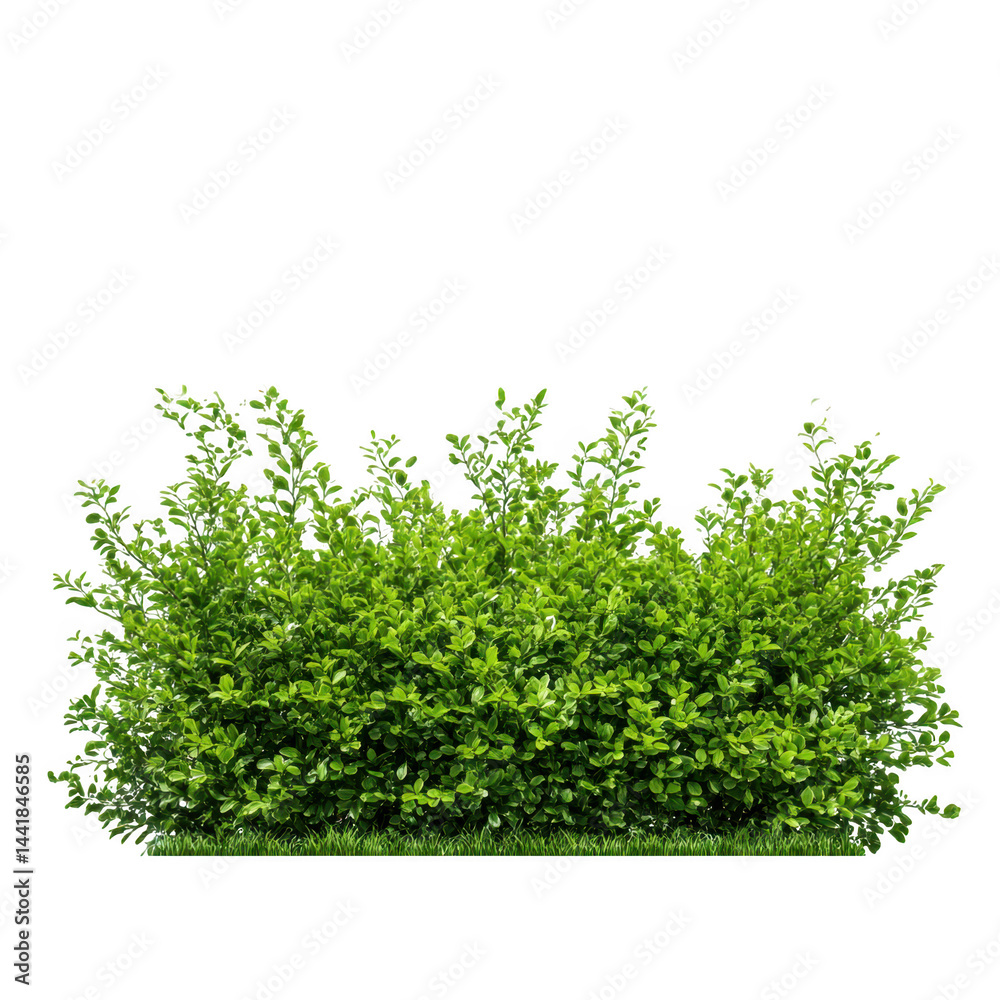 Green bush with leaves isolated on transparent background Green bush with leaves isolated on transparent background