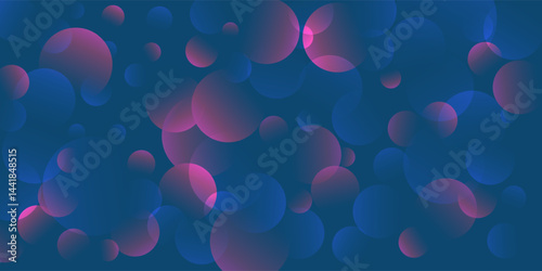 A dark blue abstract background with colorful overlapping translucent circles and gentle gradients. The design creates a visually appealing and versatile backdrop for various creative projects.