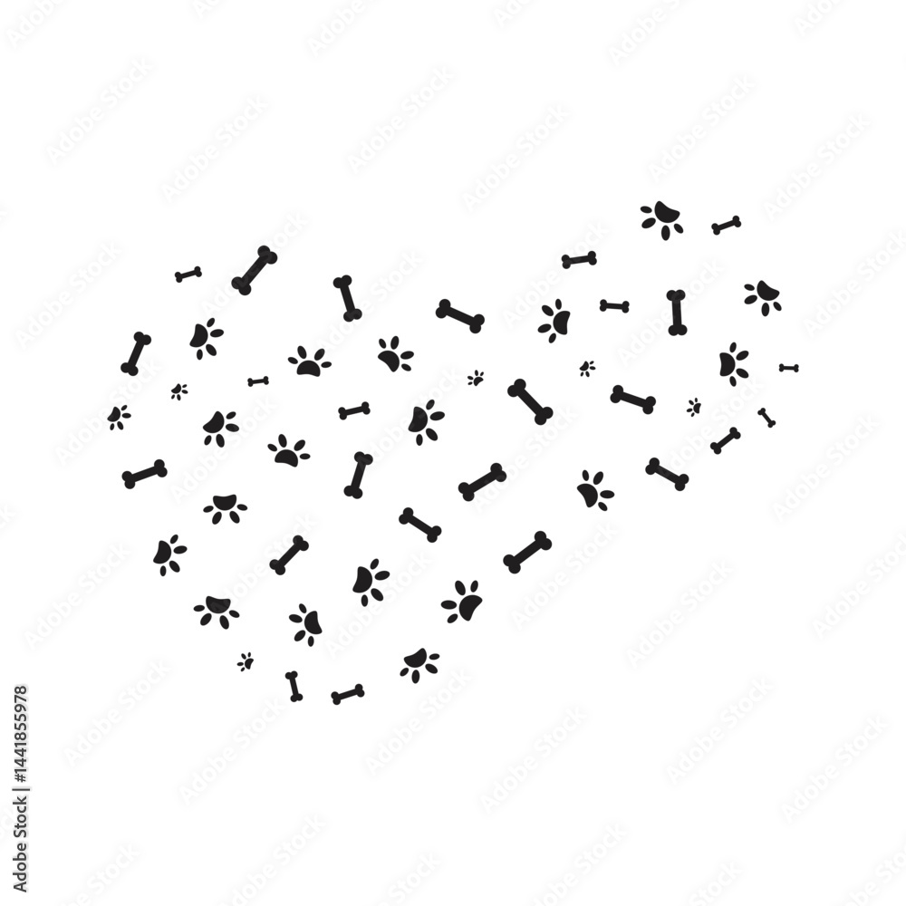 Obraz premium Paw Bones Pattern