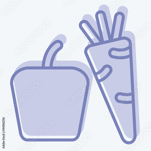 Icon Vegetables. related to Fruits and Vegetables symbol. two tone style. editable