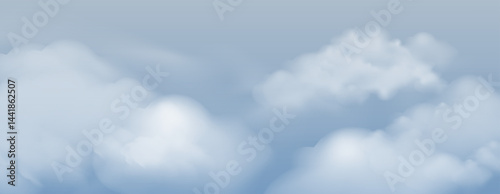 blue sky gradient background wide panorama Summer blue sky all seasonal banner in sunny day spring and summer in the morning