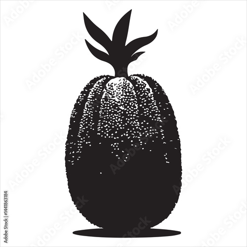 a fresh jack fruit, fruit vector silhouette, vector black color silhouette, isolated white background