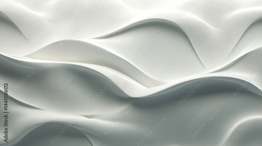 Obraz premium Abstract white wave patterns creating serene and calming background