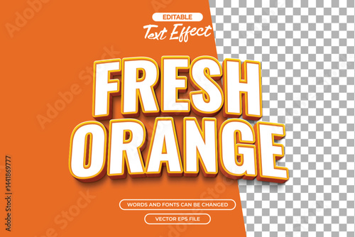 Fresh orange editable text effect with 3d text style